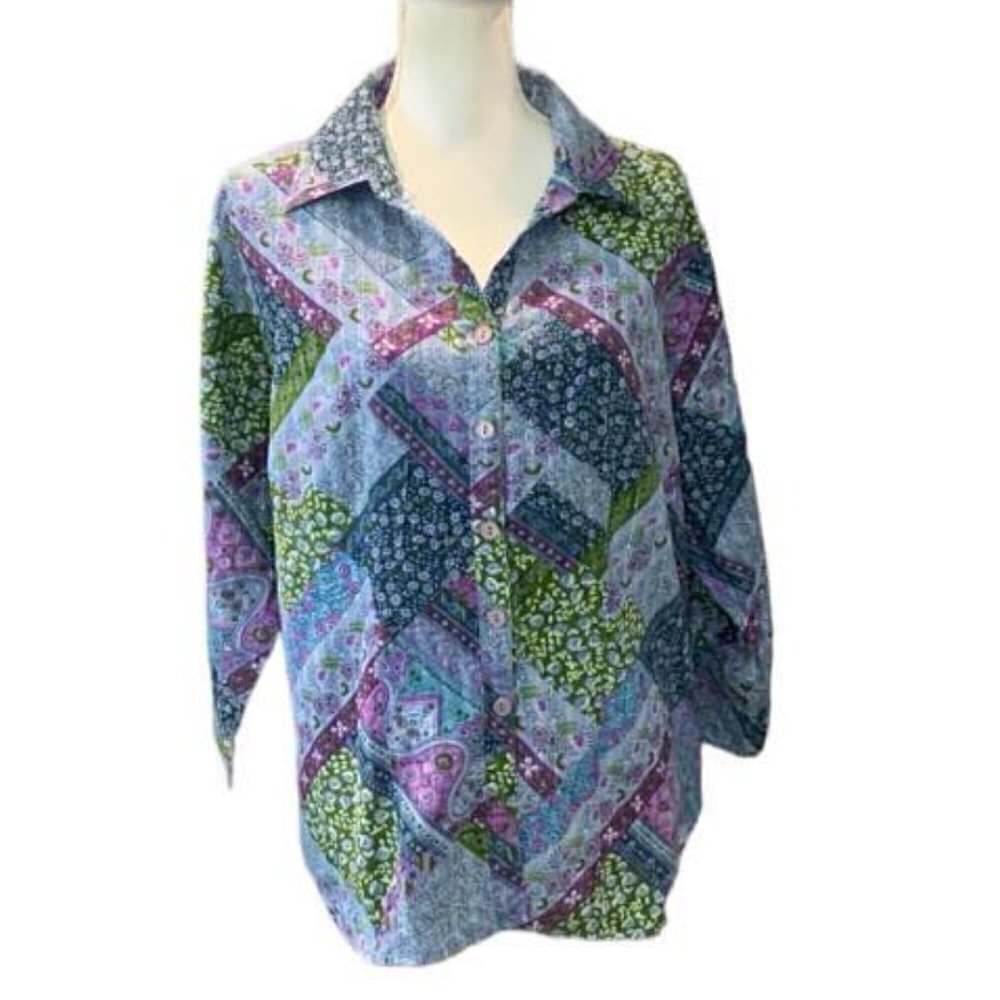 🔥🔥SALE🔥🔥IB Diffusion Woman Vintage Floral Button Front Shirt